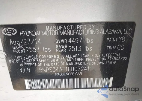 2015 Hyundai Sonata Sport from USA, damaged, VIN 5NPE34AF1FH072411